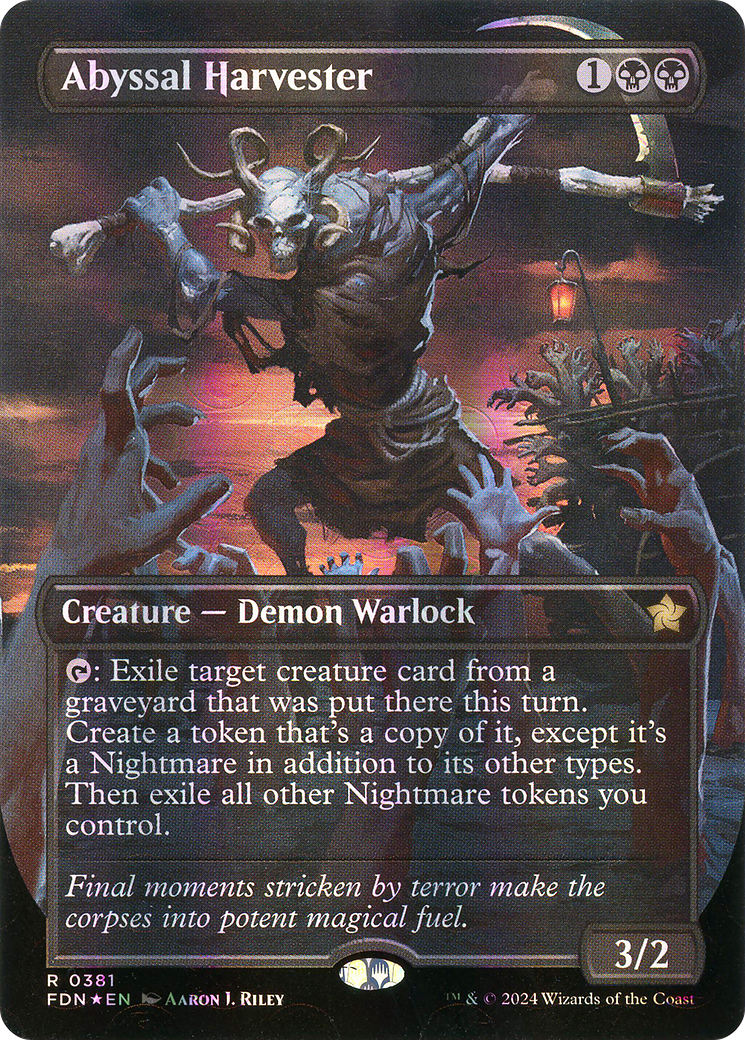 Image of Abyssal Harvester (Borderless) (Mana Foil) [Foundations]