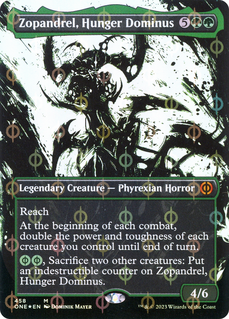 Image of Zopandrel, Hunger Dominus (Borderless Ichor Step-and-Compleat Foil) [Phyrexia: All Will Be One]