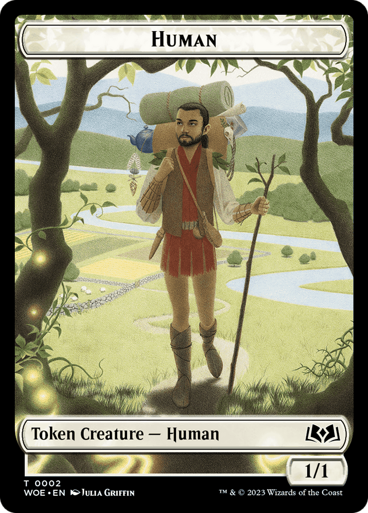 Image of Human // Food (0013) Double-Sided Token [Wilds of Eldraine Tokens]