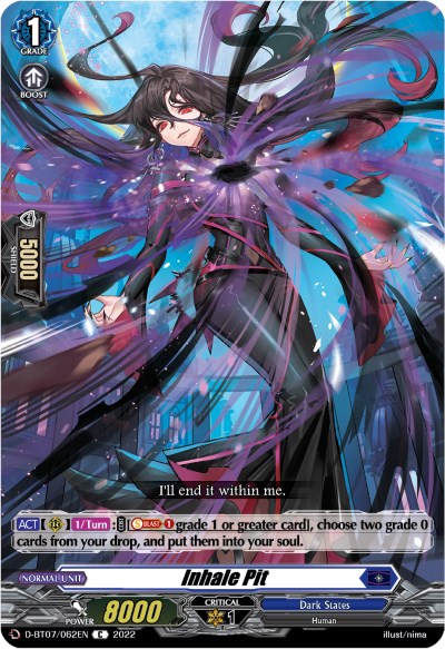 Image of Inhale Pit (D-BT07/062EN) [Raging Flames Against Emerald Storm]