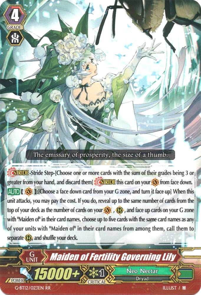 Image of Maiden of Fertility Governing Lily (G-BT12/023EN) [Dragon King's Awakening]