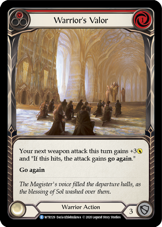 Image of Warrior's Valor (Red) [U-WTR129] (Welcome to Rathe Unlimited)  Unlimited Normal