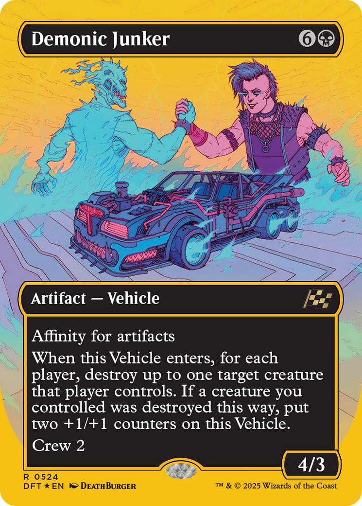 Image of Demonic Junker (Borderless) (First-Place Foil) [Aetherdrift]