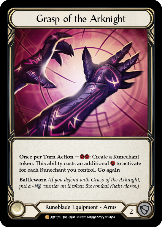 Image of Grasp of the Arknight [U-ARC078] (Arcane Rising Unlimited)  Unlimited Rainbow Foil