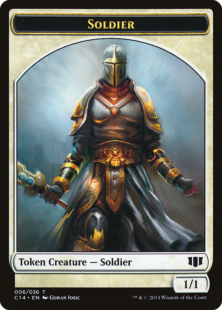 Image of Soldier // Spirit Double-Sided Token [Commander 2014 Tokens]