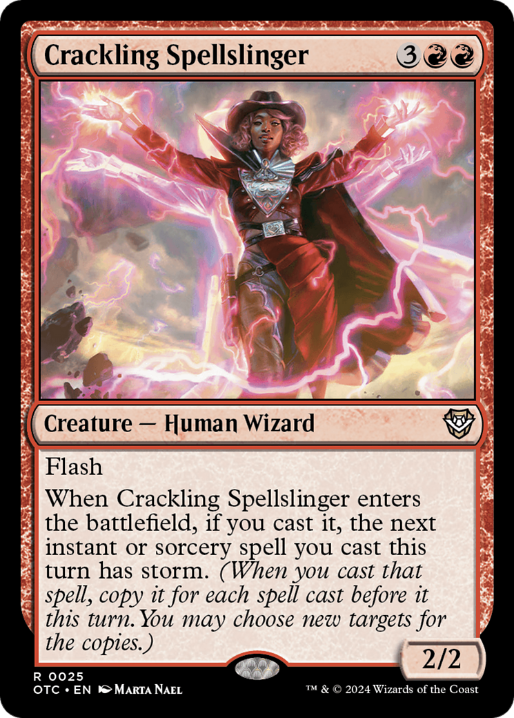 Image of Crackling Spellslinger [Outlaws of Thunder Junction Commander]