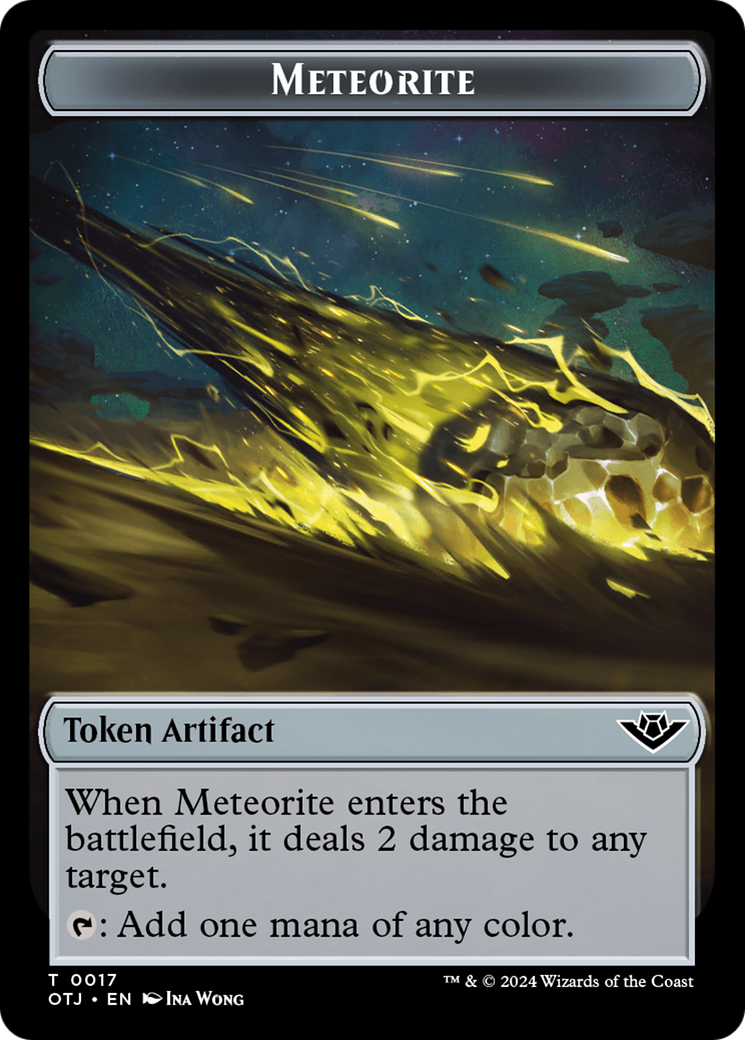 Image of Mercenary // Meteorite Double-Sided Token [Outlaws of Thunder Junction Tokens]