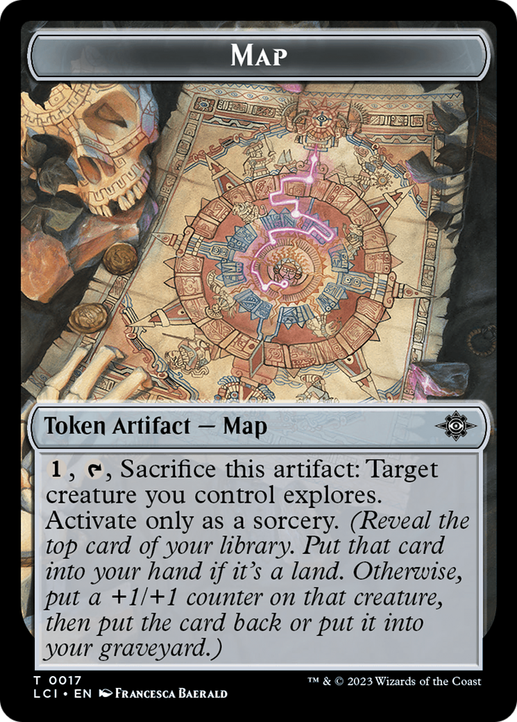 Image of Map // Dinosaur (0009) Double-Sided Token [The Lost Caverns of Ixalan Tokens]