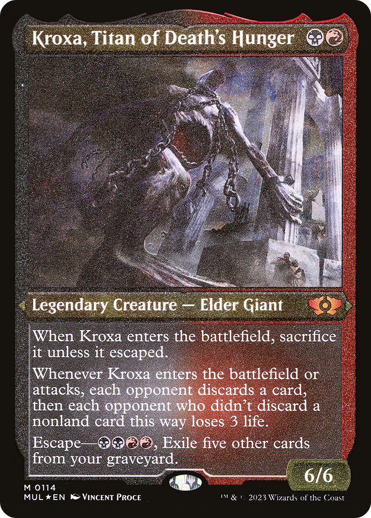 Image of Kroxa, Titan of Death's Hunger (Foil Etched) [Multiverse Legends]