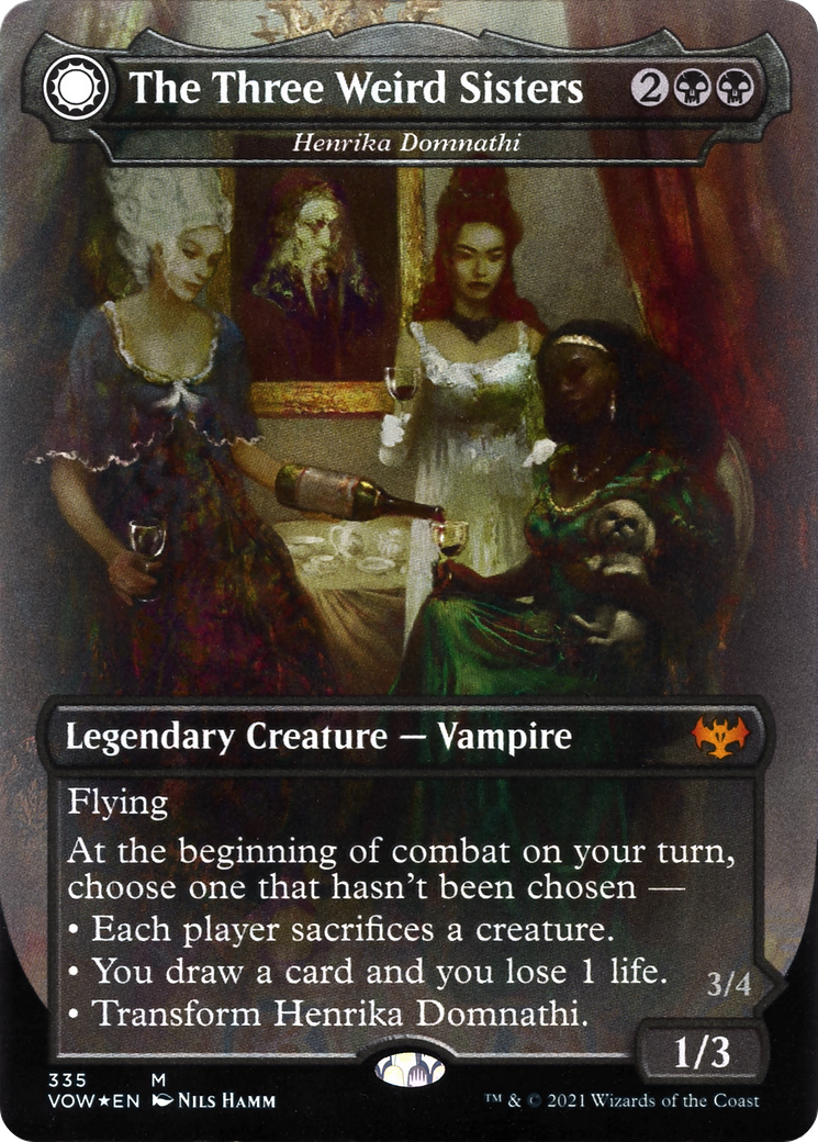 Image of Henrika Domnathi // Henrika, Infernal Seer - The Three Weird Sisters // Fiends of Darkest Night [Innistrad: Crimson Vow]