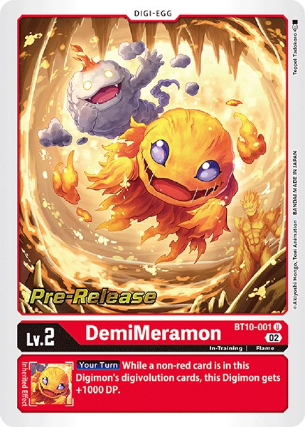Image of DemiMeramon [BT10-001] [Xros Encounter Pre-Release Cards]