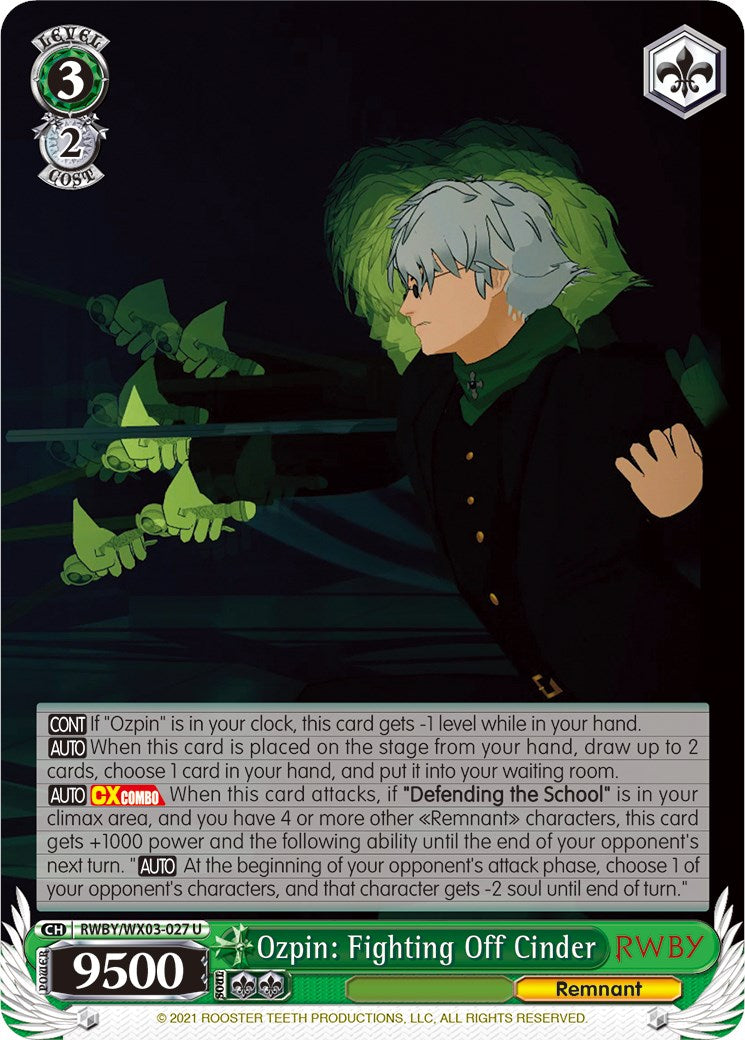 Image of Ozpin: Fighting Off Cinder (RWBY/WX03-027 U) [RWBY]