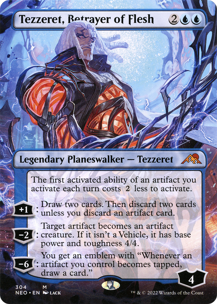 Image of Tezzeret, Betrayer of Flesh (Borderless) [Kamigawa: Neon Dynasty]