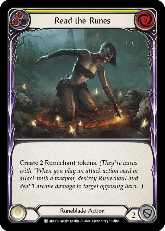 Image of Read the Runes (Yellow) [U-ARC110] (Arcane Rising Unlimited)  Unlimited Rainbow Foil