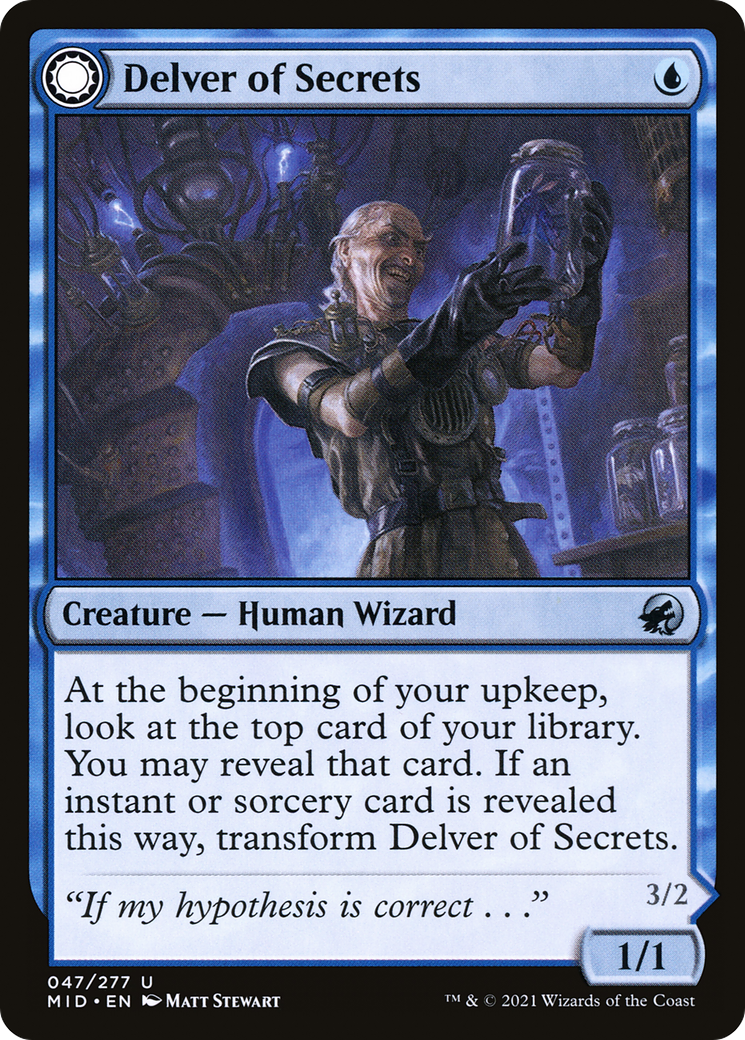 Image of Delver of Secrets // Insectile Aberration [Innistrad: Midnight Hunt]