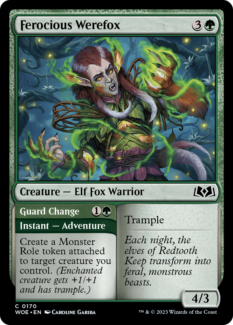 Image of Ferocious Werefox // Guard Change [Wilds of Eldraine]