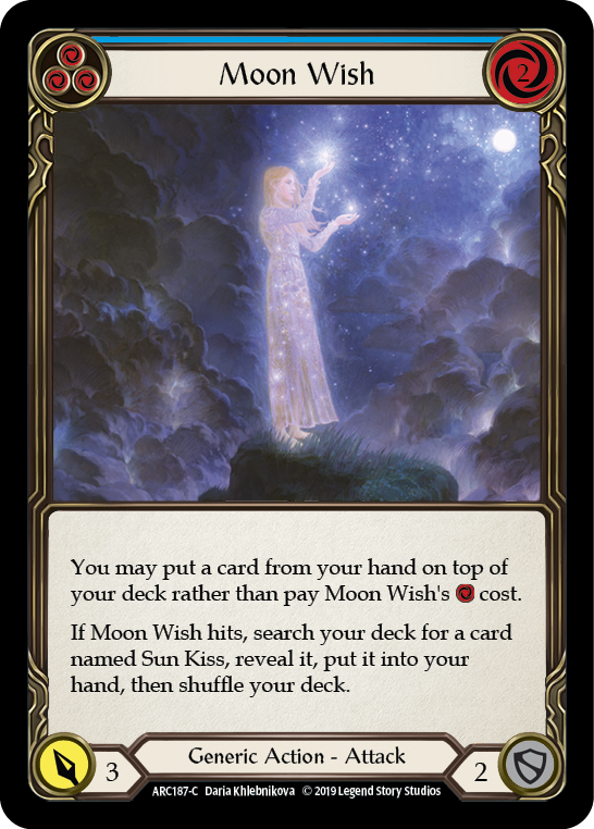 Image of Moon Wish (Blue) [ARC187-C] (Arcane Rising)  1st Edition Rainbow Foil