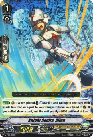 Image of Knight Squire, Allen (RRR Foil) (V-TD01/008EN) [Aichi Sendou]