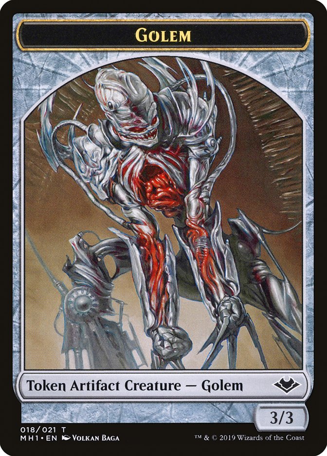 Image of Shapeshifter (001) // Golem (018) Double-Sided Token [Modern Horizons Tokens]