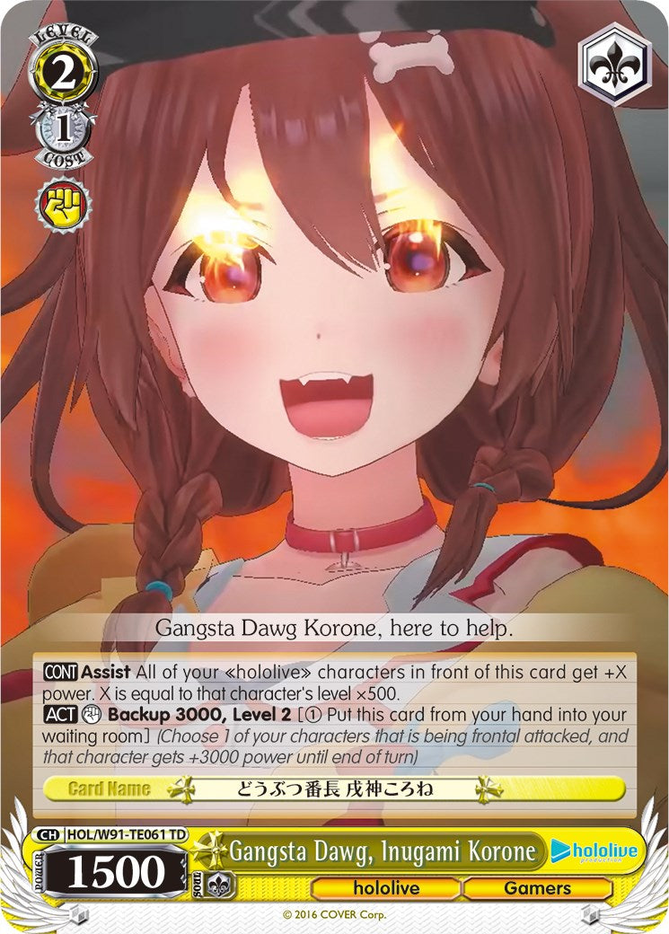 Image of Gangsta Dawg, Inugami Korone (HOL/W91-TE061 TD) [hololive production]