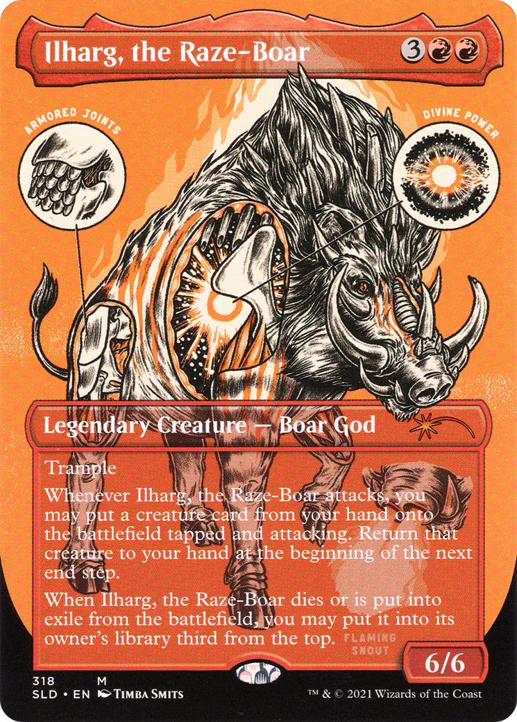 Image of Ilharg, the Raze-Boar (SLD-318) - Secret Lair Drop (Borderless) Etched Foil
