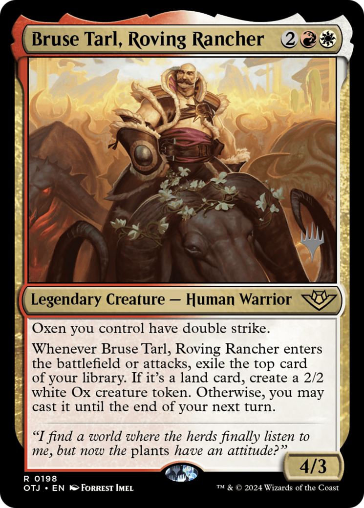 Image of Bruse Tarl, Roving Rancher (Promo Pack) [Outlaws of Thunder Junction Promos]