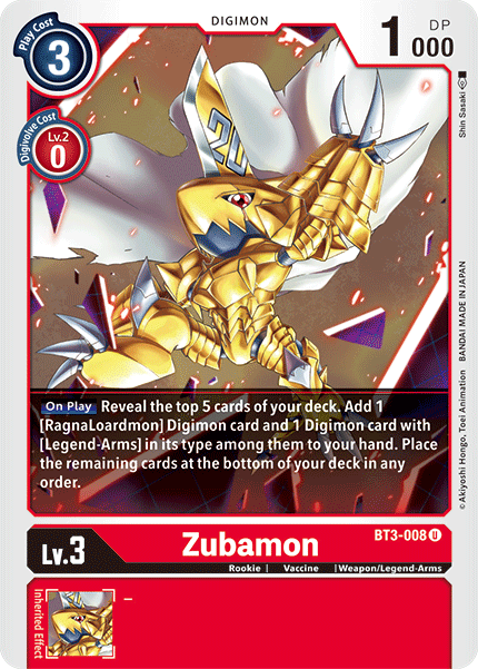 Image of Zubamon [BT3-008] [Release Special Booster Ver.1.5]