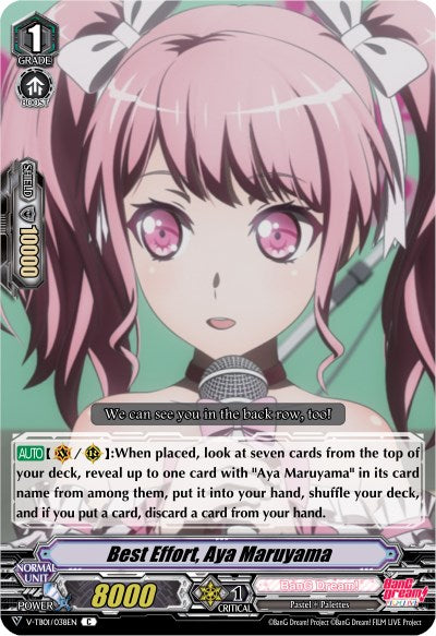 Image of Best Effort, Aya Maruyama (Parallel Foil) (V-TB01/038EN) [BanG Dream! FILM LIVE]