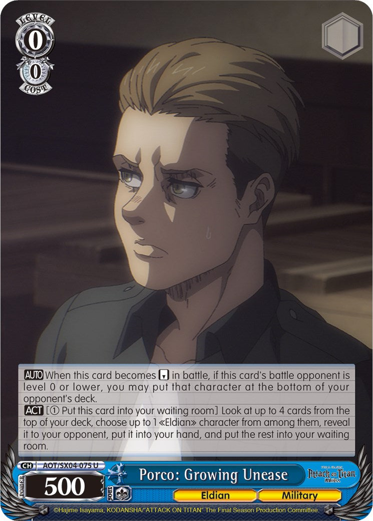 Image of Porco: Growing Unease [Attack On Titan: Final Season]