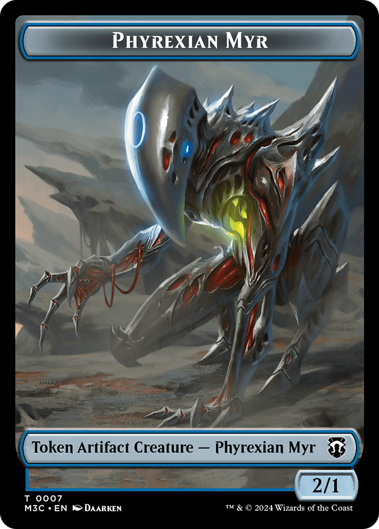 Image of Phyrexian Myr (Ripple Foil) // Servo Double-Sided Token [Modern Horizons 3 Commander Tokens]