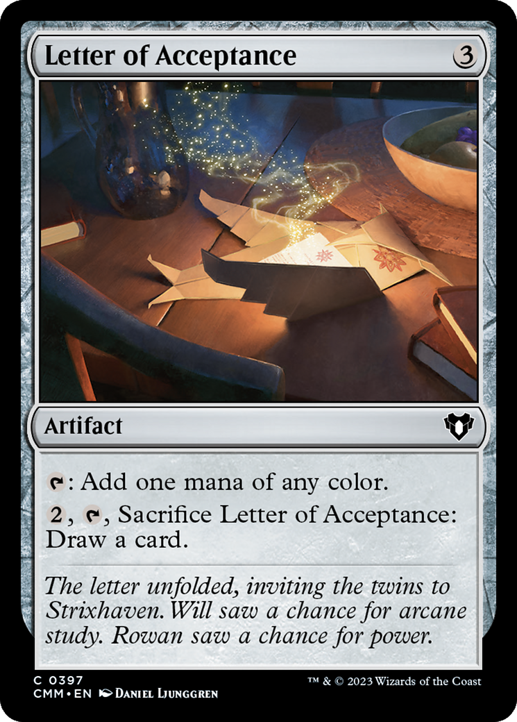 Image of Letter of Acceptance [Commander Masters]