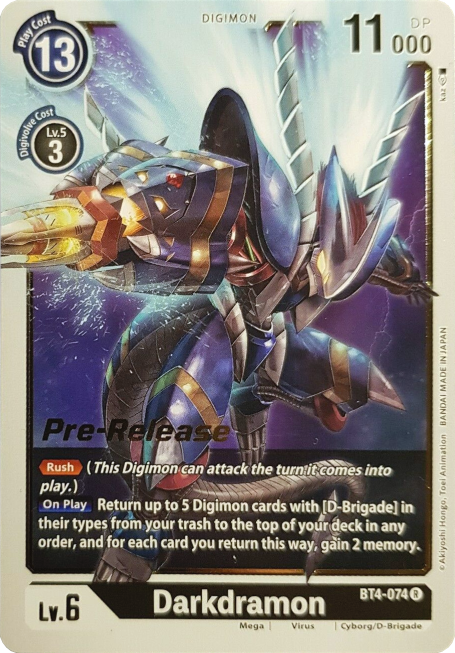 Image of Darkdramon [BT4-074] [Great Legend Pre-Release Promos]