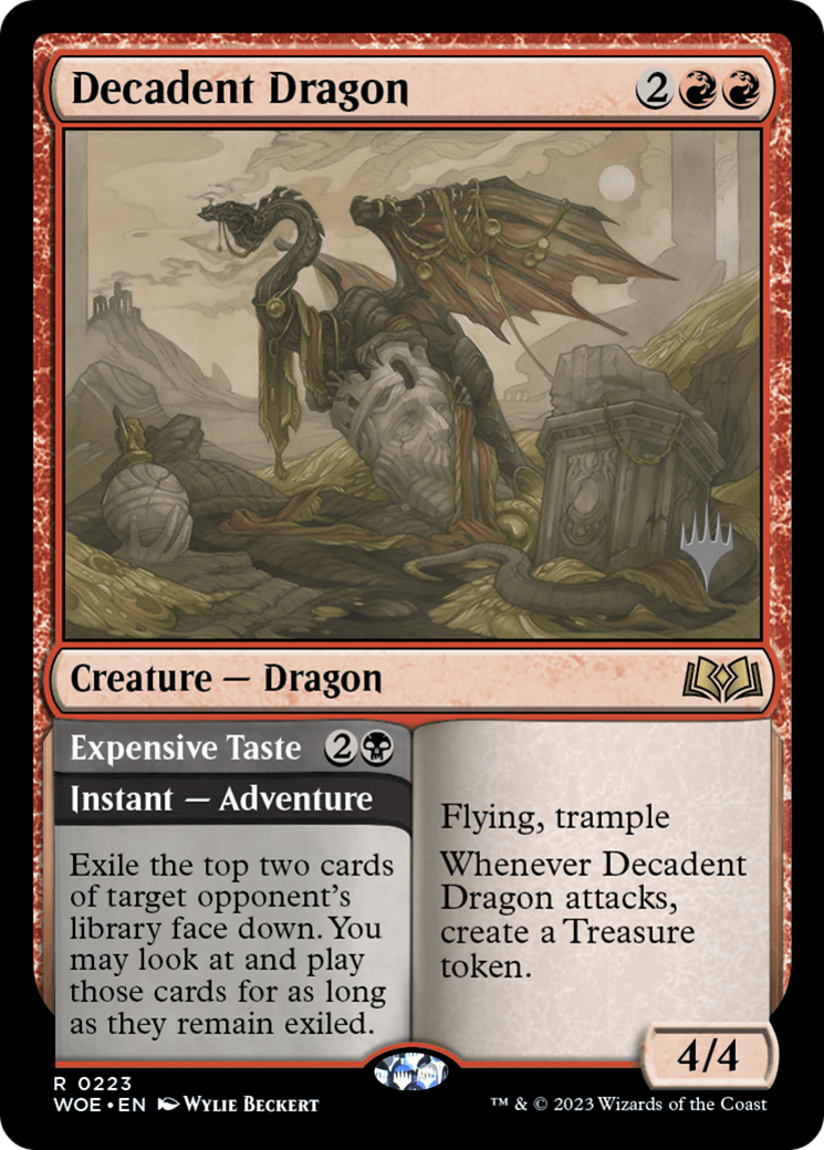 Image of Decadent Dragon // Expensive Taste (Promo Pack) [Wilds of Eldraine Promos]