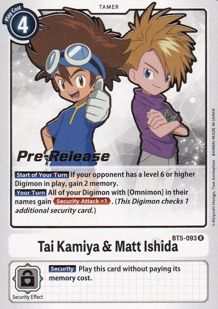Image of Tai Kamiya & Matt Ishida [BT5-093] [Battle of Omni Pre-Release Promos]
