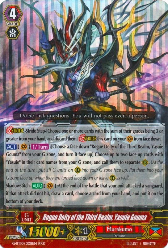 Image of Rogue Deity of the Third Realm, Yasuie Gouma (G-BT10/008EN) [Raging Clash of the Blade Fangs]