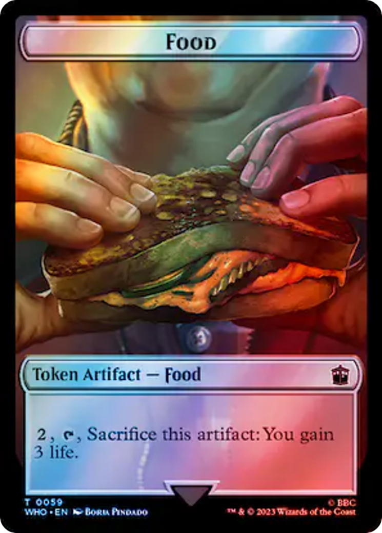 Image of Human (0037) // Food (0059) Double-Sided Token (Surge Foil) [Doctor Who Tokens]