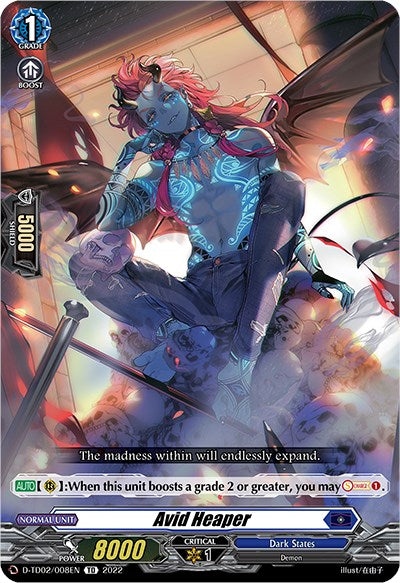 Image of Avid Heaper (D-TD02/008EN) [Michiru Hazama -Demonic Jewel Dragon of the Four Flames-]
