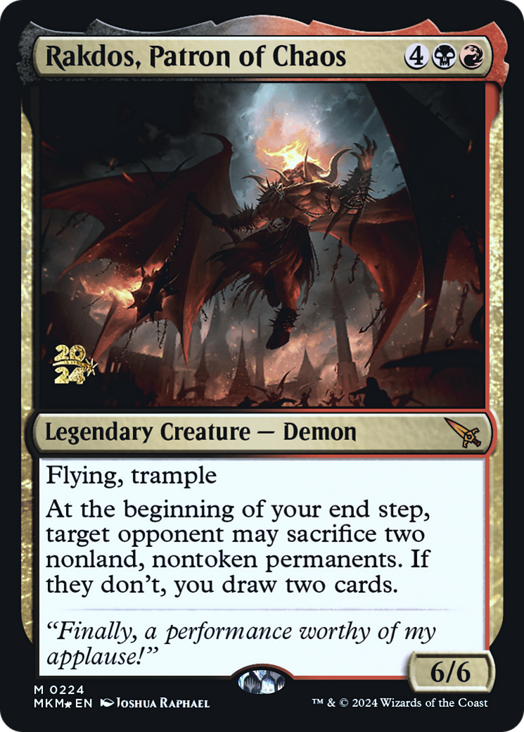Image of Rakdos, Patron of Chaos [Murders at Karlov Manor Prerelease Promos]