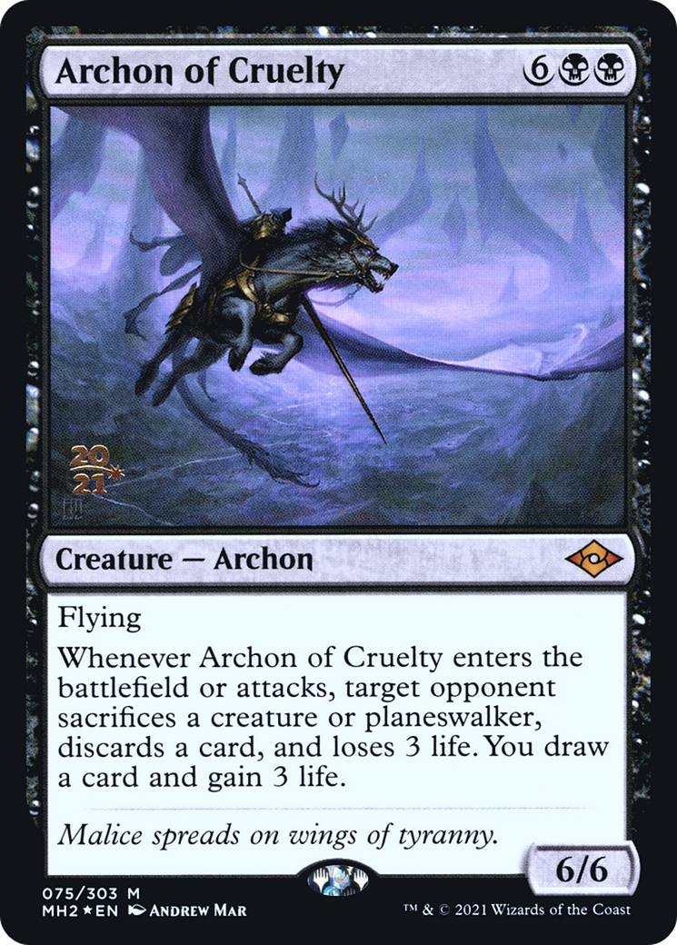 Image of Archon of Cruelty [Modern Horizons 2 Prerelease Promos]