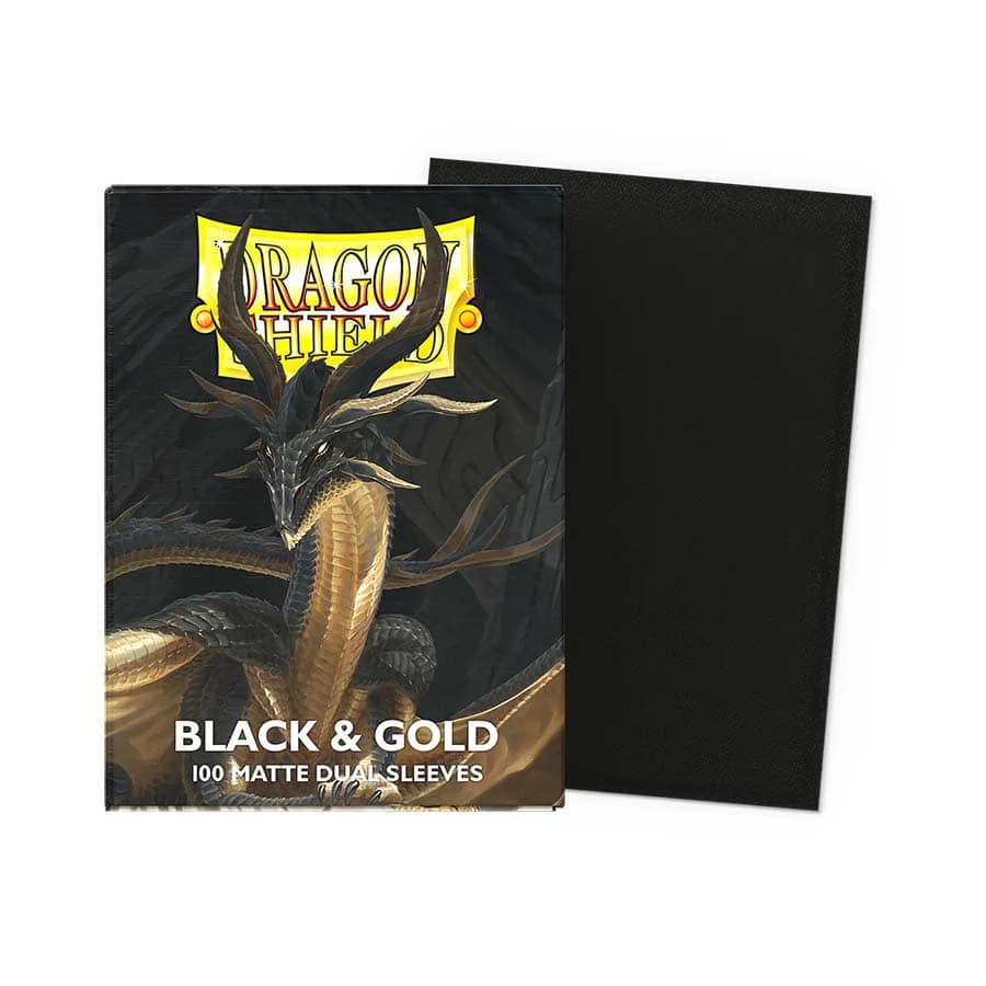 Image of Dragon Shield Sleeves Dual Matte Black & Gold 100 ct