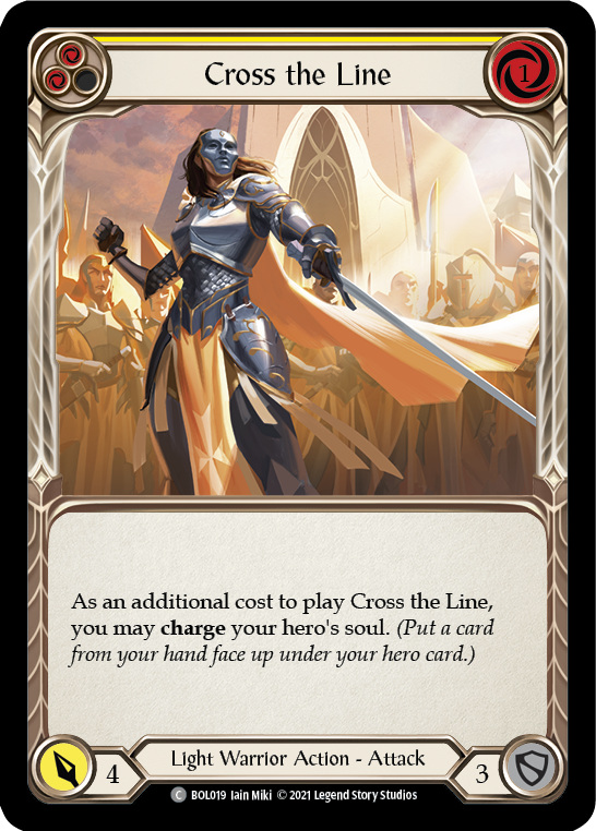 Cross the Line (Yellow) [BOL019] (Monarch Boltyn Blitz Deck)