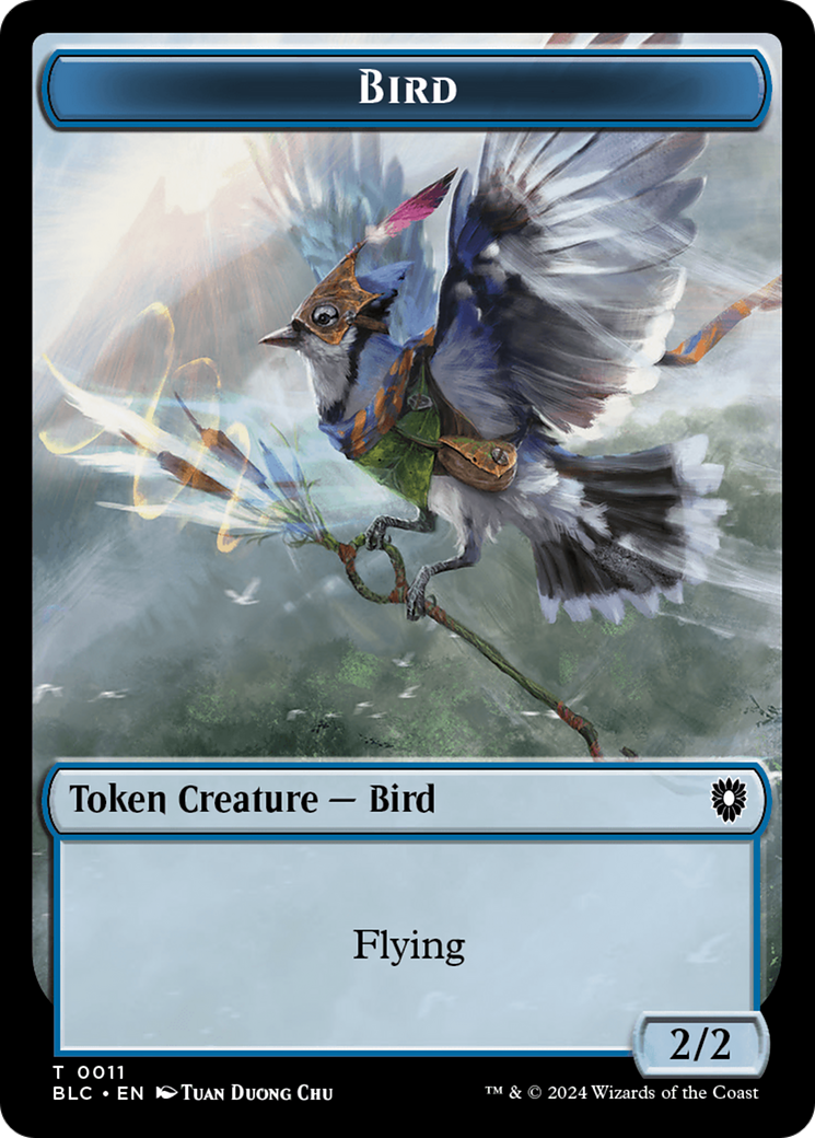 Image of Bird (011) // Fish Double-Sided Token [Bloomburrow Commander Tokens]