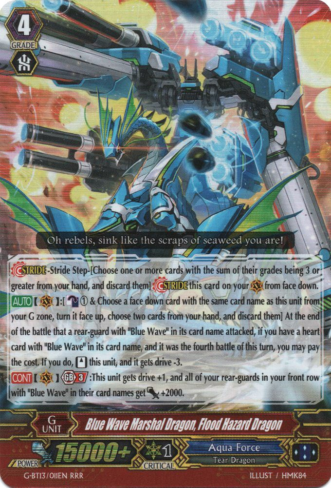 Image of Blue Wave Marshal Dragon, Flood Hazard Dragon (G-BT13/011EN) [Ultimate Stride]