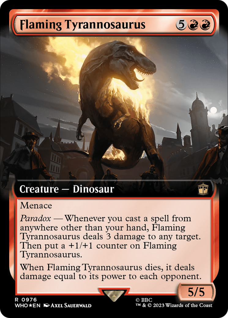 Image of Flaming Tyrannosaurus (Extended Art) (Surge Foil) [Doctor Who]