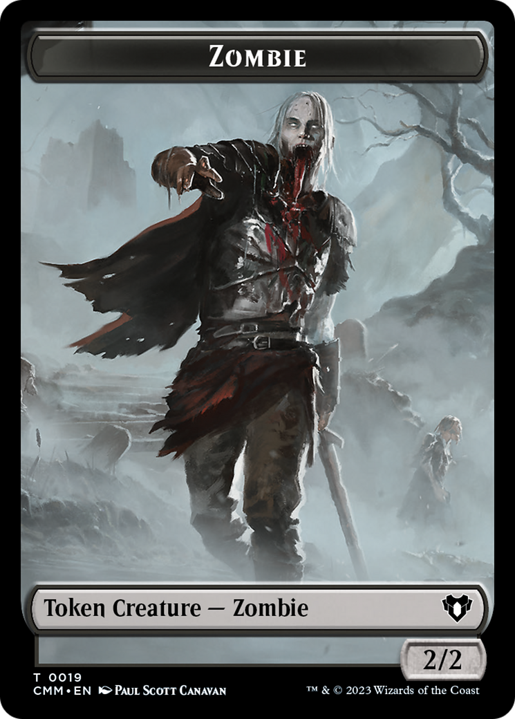 Image of Zombie Token (19) [Commander Masters Tokens]
