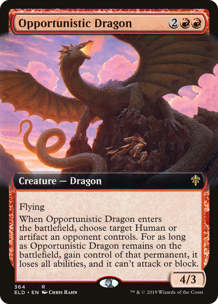 Image of Opportunistic Dragon (Extended Art) [Throne of Eldraine]
