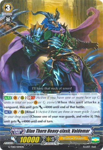 Image of Blue Thorn Heavy-slash, Valdemar (G-TD10/004EN) [Ritual of Dragon Sorcery]