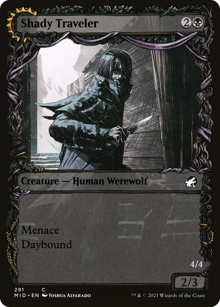 Image of Shady Traveler // Stalking Predator (Showcase Equinox) [Innistrad: Midnight Hunt]
