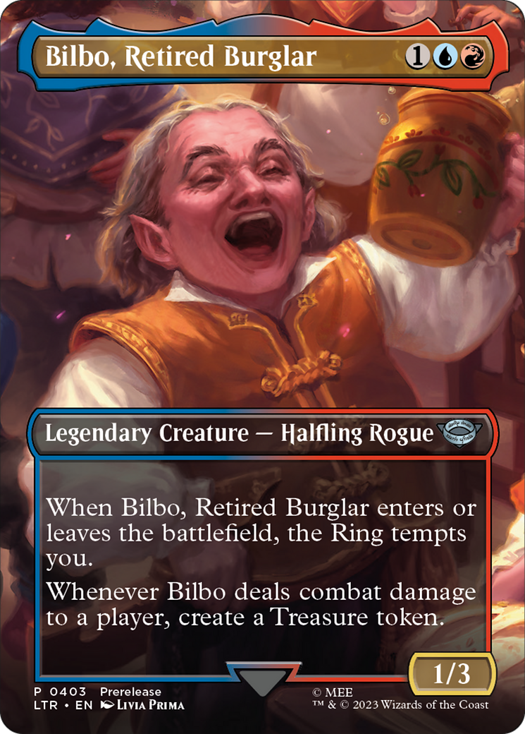 Image of Bilbo, Retired Burglar (Borderless Alternate Art) [The Lord of the Rings: Tales of Middle-Earth]