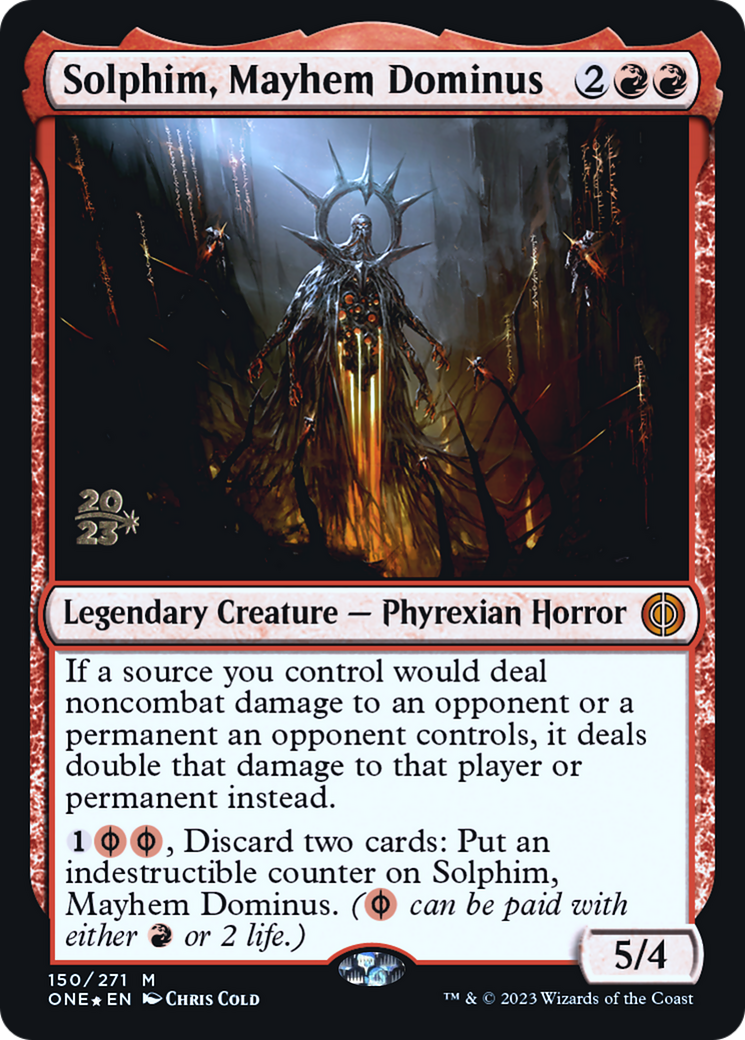 Image of Solphim, Mayhem Dominus [Phyrexia: All Will Be One Prerelease Promos]